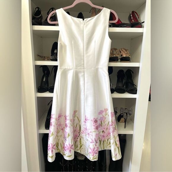 New Floral Vine Print Dupioni Banded Empire Dress Size: Xsmall - Picture 10 of 12